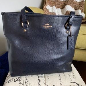 Pebbled leather Coach bag.